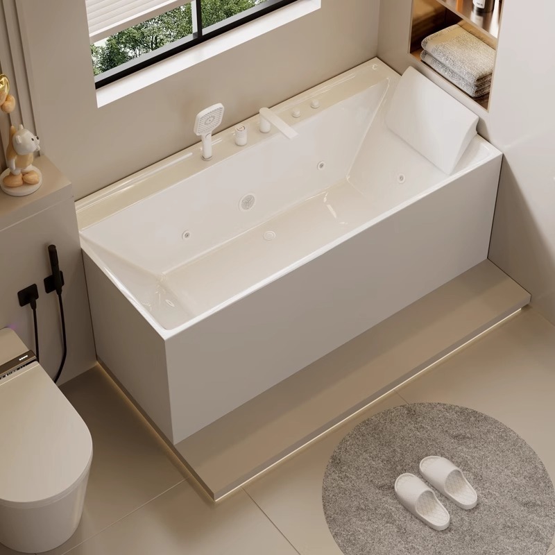 Comfortable Leaning Bathtub Freestanding Household Toilet Acrylic Small Apartment Deep Soaking Japanese Mini