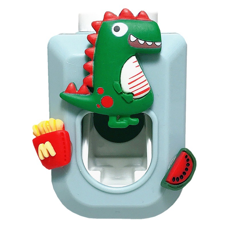 Dibujos animados lindo montado en la pared automático solo dispositivo de pasta de dientes traje lindo niños pasta de dientes exprimidor