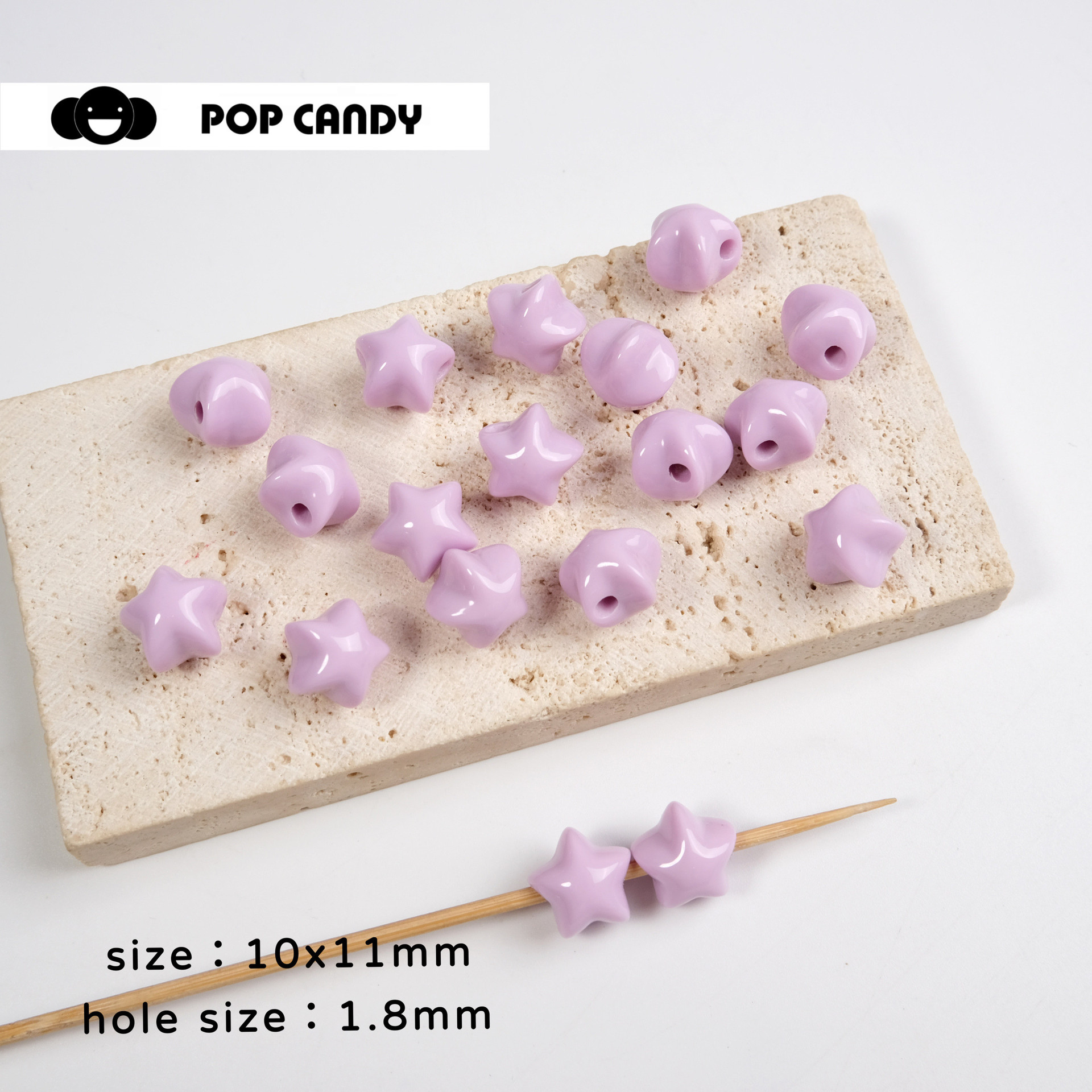 Acrílico color sólido estrella de cinco puntas accesorios pequeños cuentas accesorios de joyería de bricolaje hechos a mano cadena de teléfono móvil llavero material cuentas