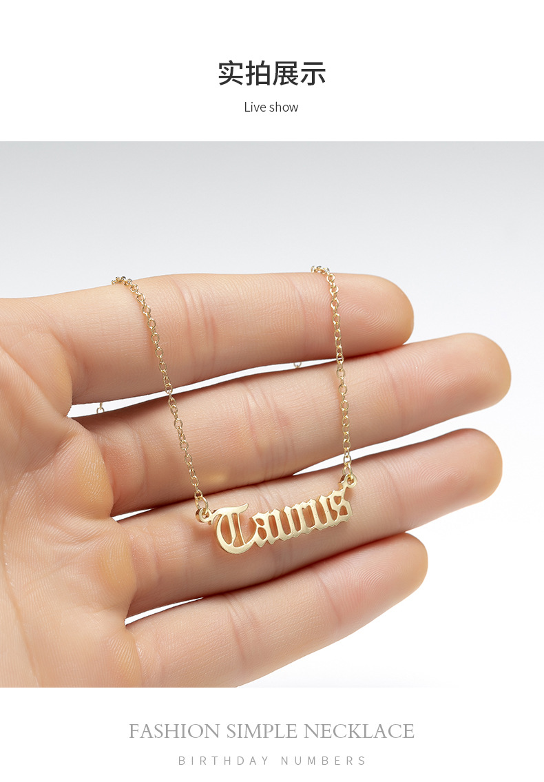 Retro Letter Stainless Steel Plating Pendant Necklace Colorza_colorza_7