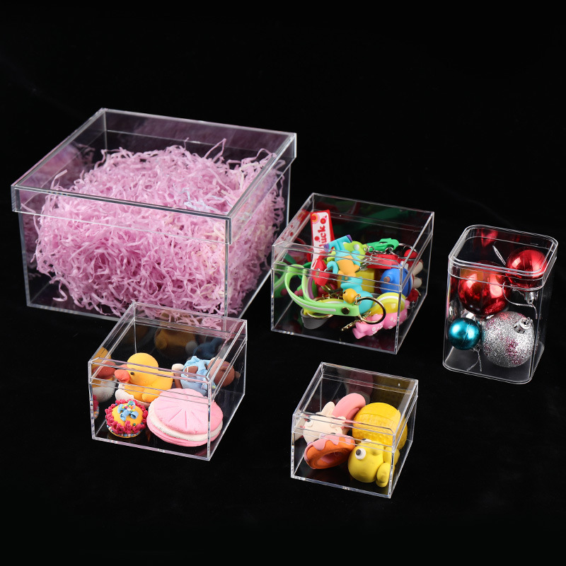 整箱批发透明盒方形天地盖亚克力包装塑料小盒子PS收纳盒喜糖盒