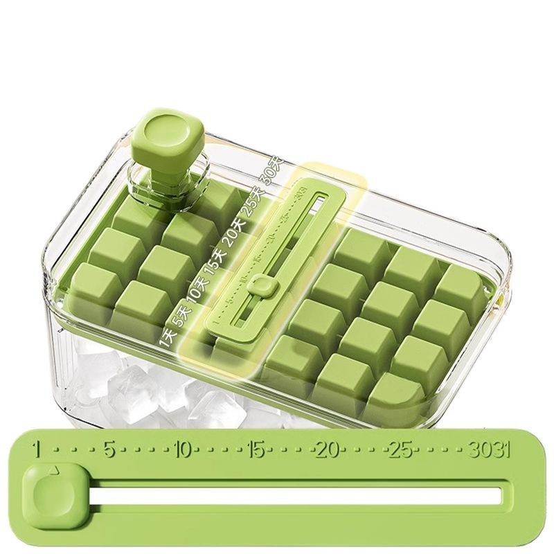 冷凍氷塊金型家庭用食品級新型押し氷格製氷神器蓋付き自作製氷箱貯蔵箱|undefined