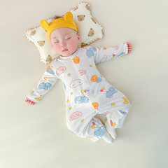 Baby Bodysuit Summer Thin Model Boneless Newborn Long Sleeve Air Conditioning Pajamas Cotton Sleepwear Baby Summer Outfit Home Wear