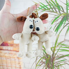 かわいいネットの赤い番手の犬のぬいぐるみのキーホルダーのペンダントのぬいぐるみのぬいぐるみの車の部品の卸売り