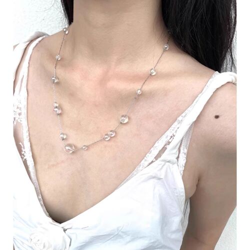 Baroque Star Pearl Necklace for Women, Lockchain with French High-End Style, Elegant and Versatile Pendant Necklace, Unique Sweater Chain