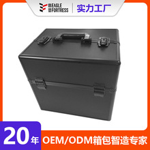 黑色带锁化妆专用箱热销ABS材质可手提可背带收纳箱储物盒水钻