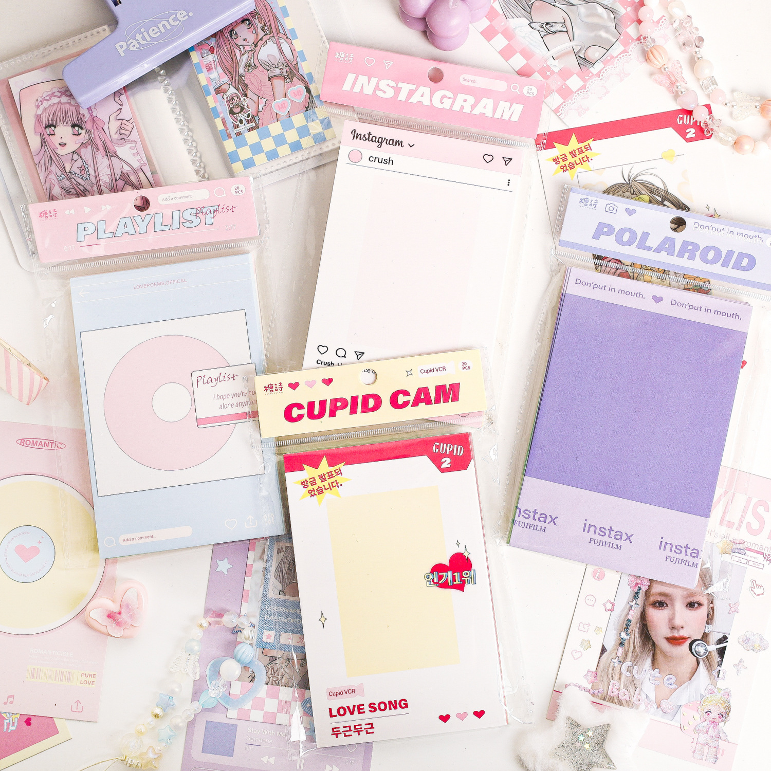 Cards, cartoon bag, universal base sticker, scheduler