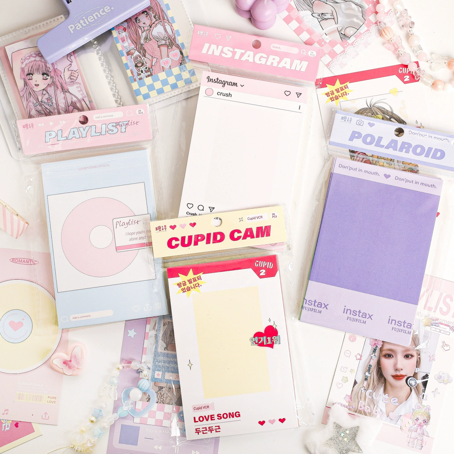 Cards, cartoon bag, universal base sticker, scheduler