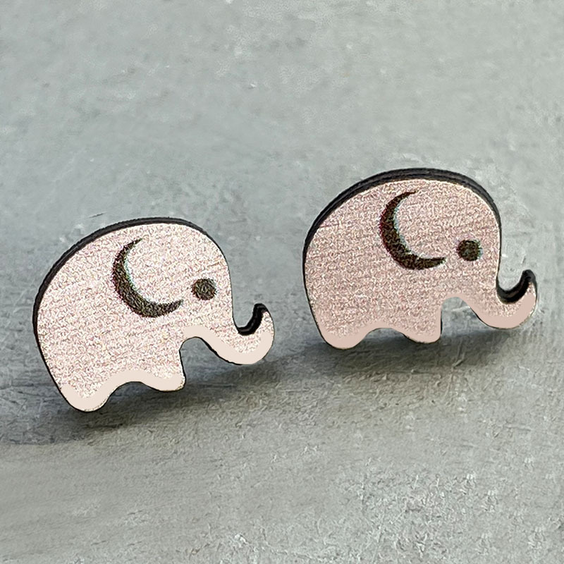 1 Pair Fashion Animal Letter Wood Printing Women's Ear Studs display picture 6