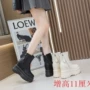 厚底专利内增高公主女短靴