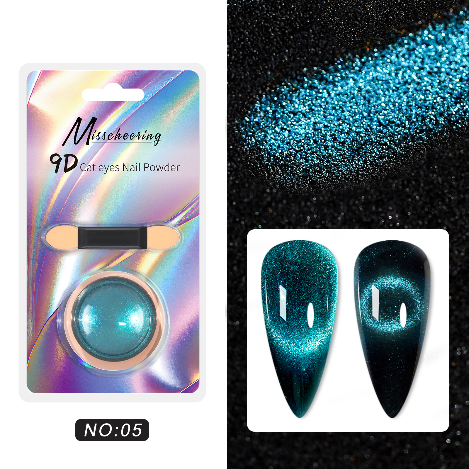 Explosión transfronteriza de alta calidad 9D fuerte imán de ojo de gato polvo magnético meteorito polvo de ojo de gato polvo magnético espejo materia prima polvo de ojo de gato ancho