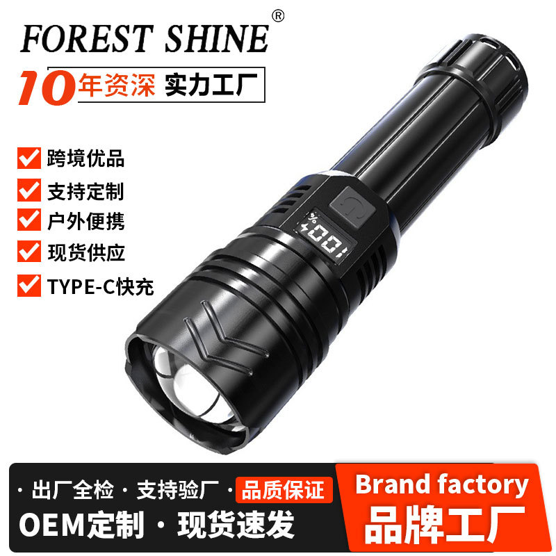 Nuevas linternas transfronterizas al aire libre lámpara de iluminación recargable multifuncional luz de luz de mano resistente al agua