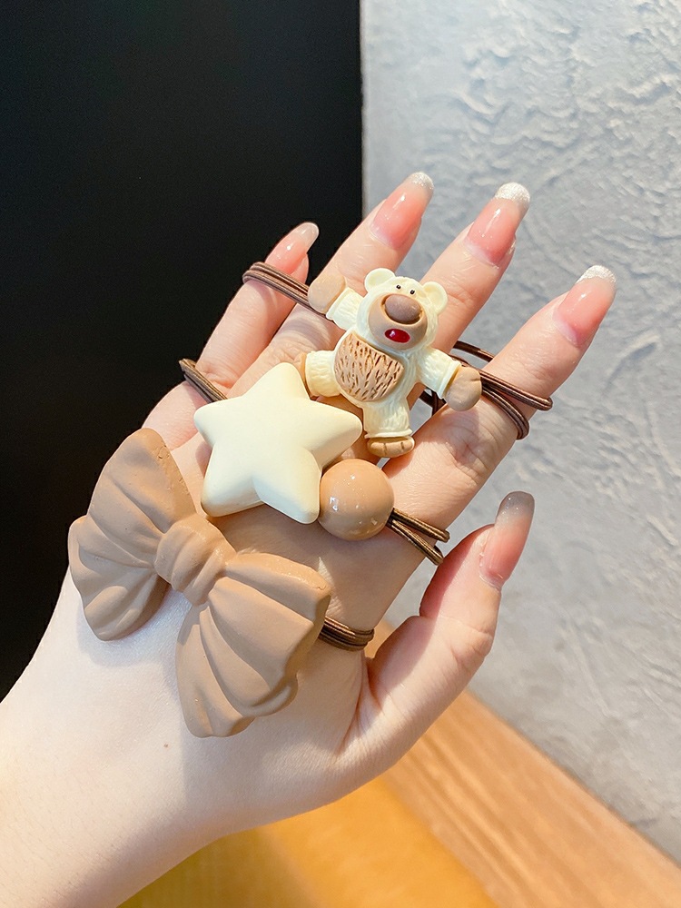 New coffee color 4-piece hair clip set