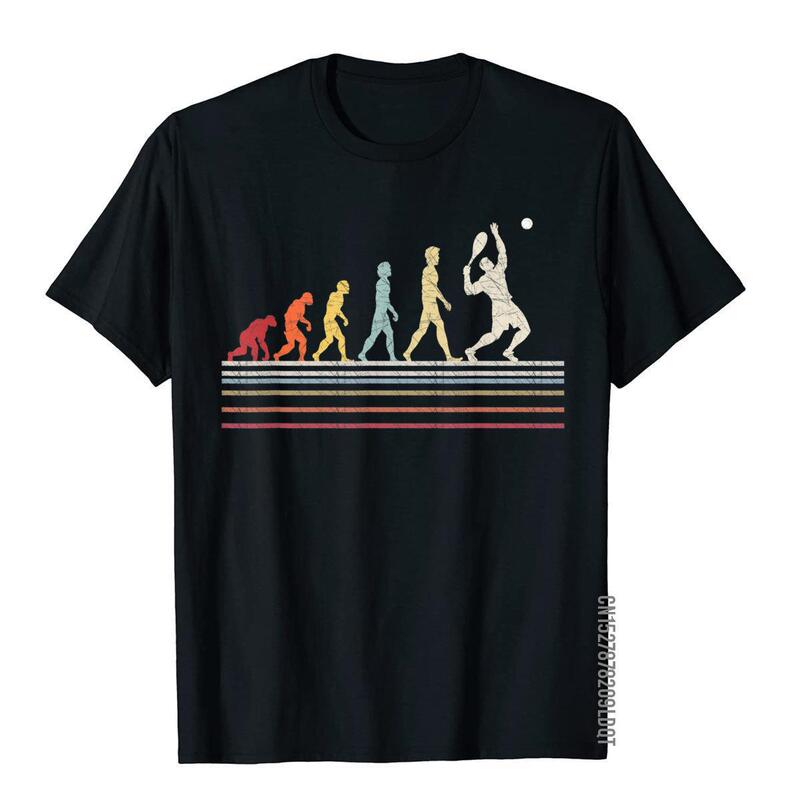 Men's Sports Retro Vintage Gift T-Shirt with an Interesting Long-Term Evolution of Tennis, Young T-Shirt for Men