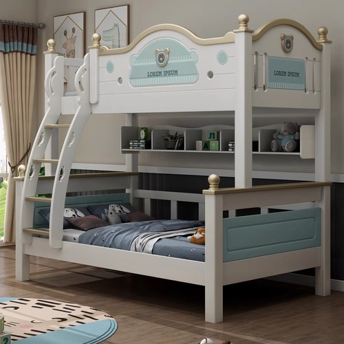 Solid wood bunk bed, small apartment shelf, bunk bed, double bunk bed, two-layer wooden bed, high and low children's bed
