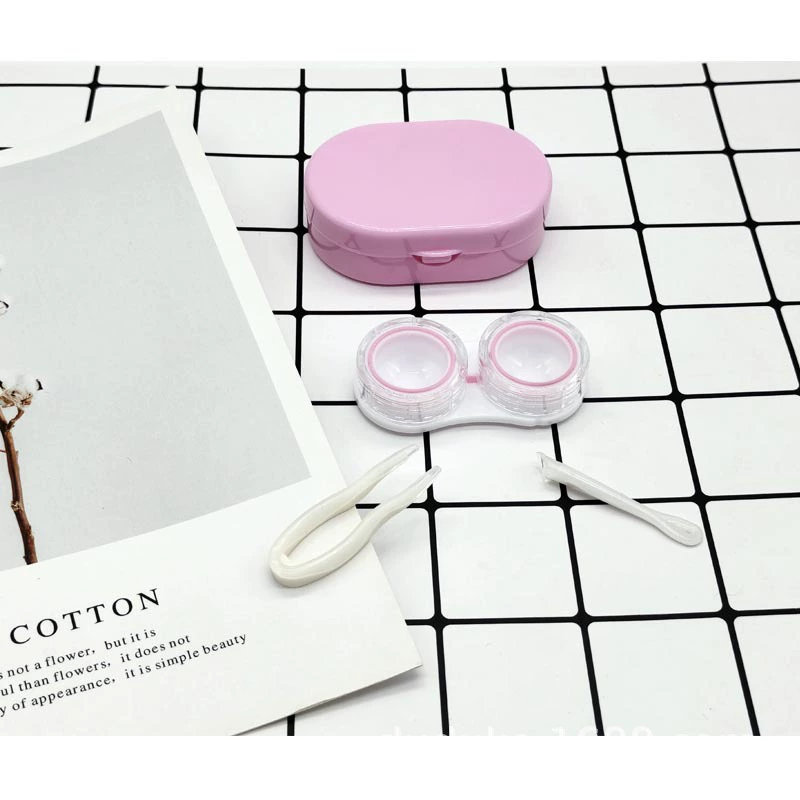 Коробка ученика красоты коробки контактных линз стиля сплошного цвета конфеты простая с водоустойчивым кольцом с оптовой продажей фабрики хранения зеркала