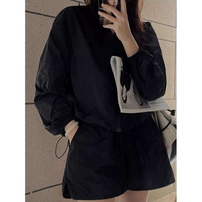 Spring jacket, light and thin breathable comfortable set, sun protection, elastic waist