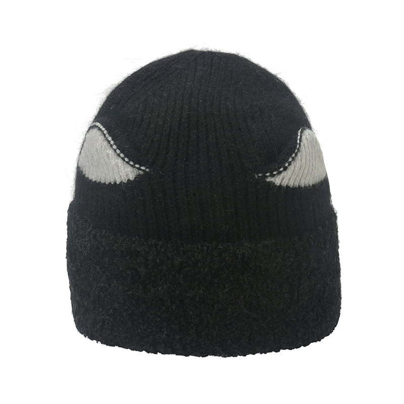 Knitted Beanie Hat For Women With Cat Ears Design Winter Style_voghion.com