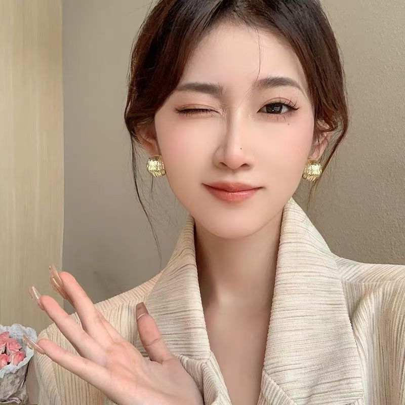 复古金属耳钉女2025年新欧美夸张几何耳环小众设计感网红气质耳饰|undefined