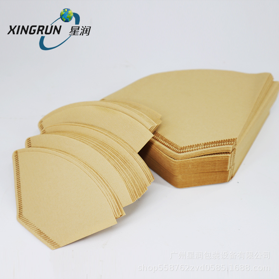 原木浆102#扇形本色咖啡滤纸1-4人份 手冲滴滤美式咖啡机适用滤纸