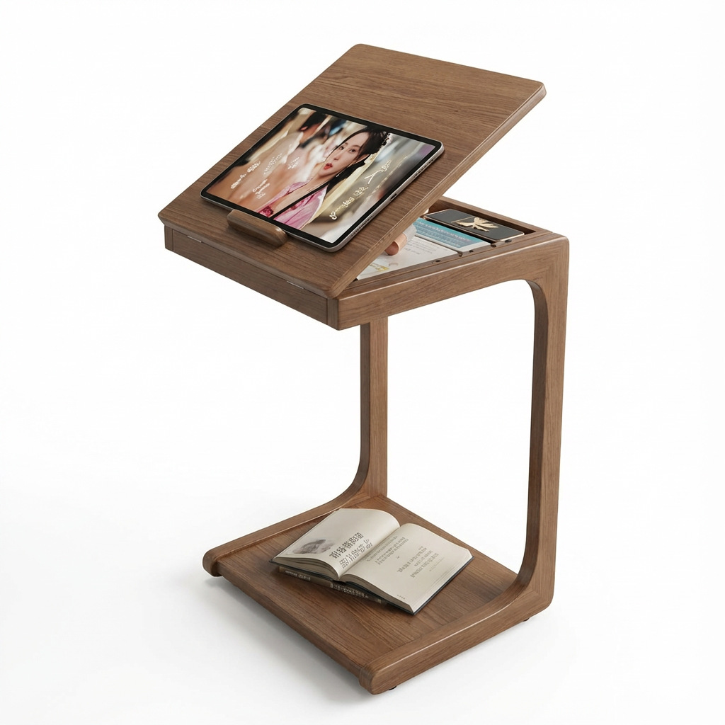 Mesa de té personalizada, mesa de computadora, escritorio simple, estante de almacenamiento de dormitorio, mesa de almacenamiento multifuncional, meseta de cabezal de cama móvil