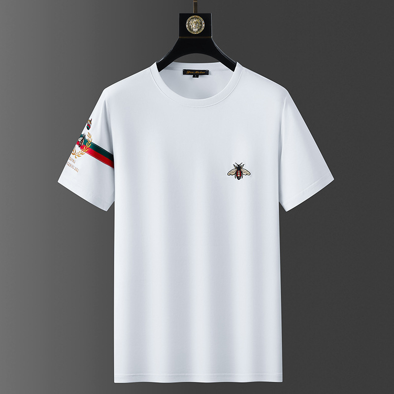 Bee Summer Thin Short-sleeved T-shirt Men's Fashion Bee Pure Cotton Trendy Loose Round Neck All-match Half-sleeved T-shirt