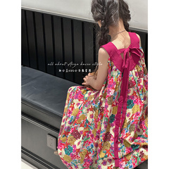 韓國童裝女童連衣裙夏裝新款2024兒童碎花裙子大童女孩無袖背心裙