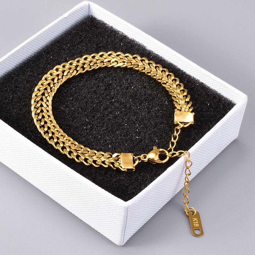 Bracciale charm in acciaio al titanio minimalista catena moda_voghion.com