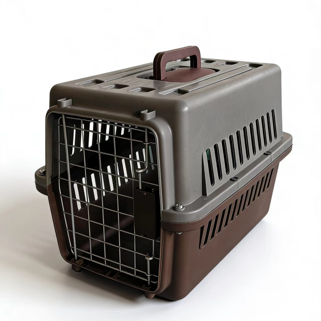 Caja de Transporte Aéreo para Mascotas de Plástico PP Portátil para Viajes en Avión