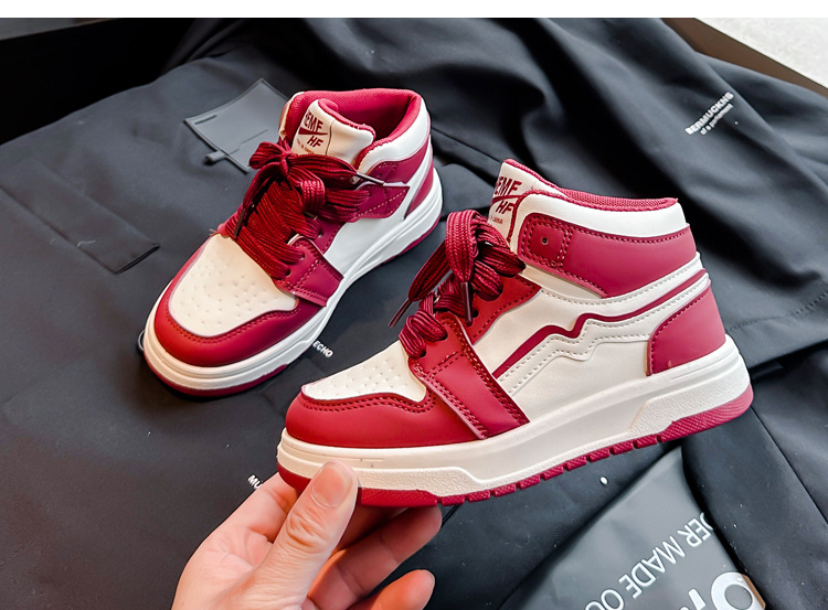 Children's girls' autumn and winter 2023 new children's board men's basketball shoes, plush_voghion.com