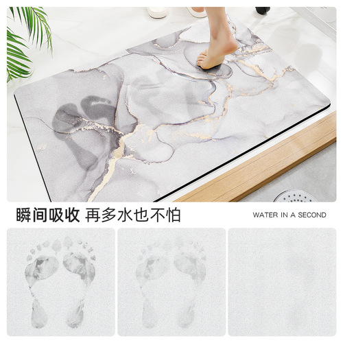 New marble texture bathroom absorbent floor mat soft cushion home bathroom quick-drying foot mat toilet anti-slip door mat