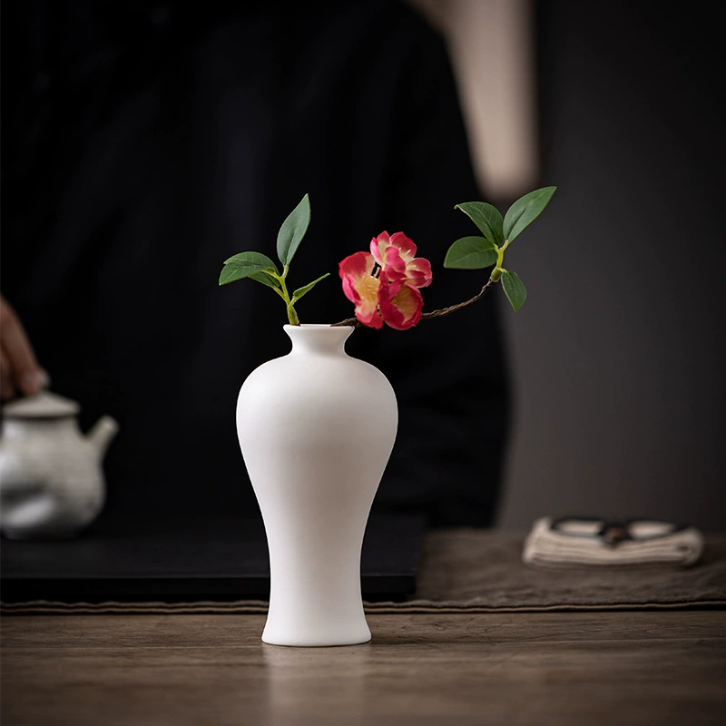 Белый фарфоровый маленький вазa чайный дом настольная композиция сухоцвет декор Зен керамический гидропоника цветок инструмент декоративное украшение