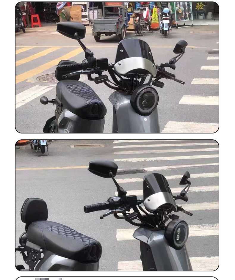 Aos4 Small Japanese Motorcycle Rearview Mirror Uqi U+B N1S M2 Ube Electric Vehicle Modified Reflector