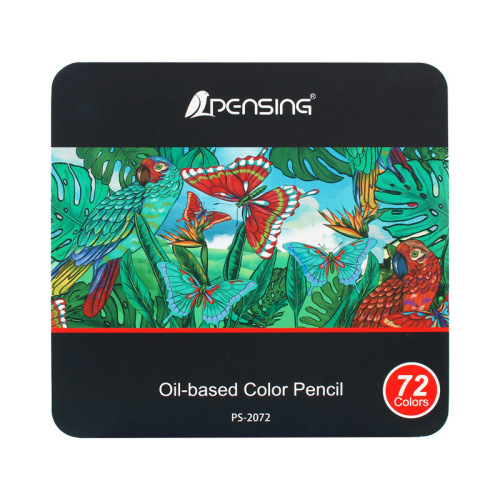 Tinplate box 72 color lead hexagonal rod oily colored pencil graffiti painting Amazon source manufacturer