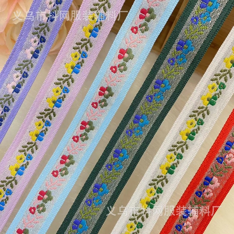 2cm手作りDIYリボン、花柄ジャカード刺繍リボン、ヘアアクセサリー、ヘッドドレス、ギフトボックス包装リボン|undefined