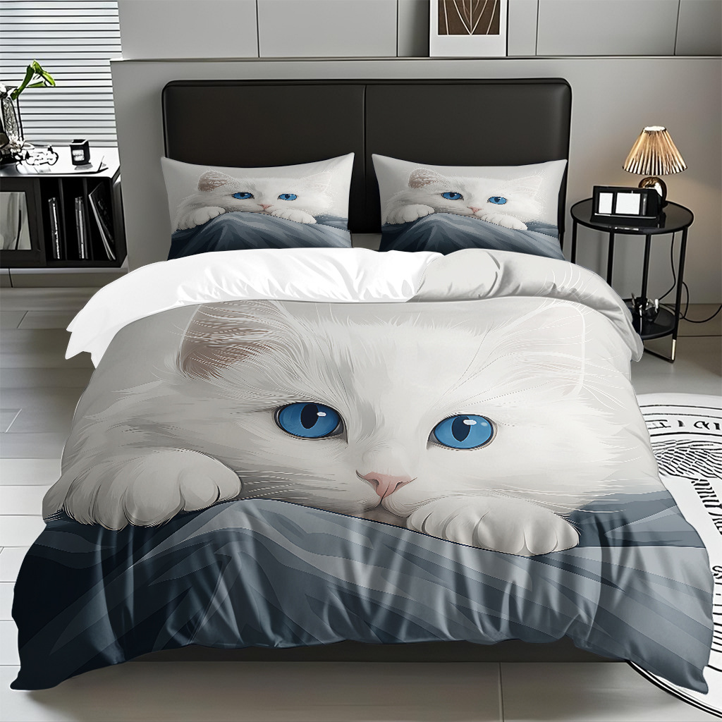 Kit de edredón de impresión digital para gatitos de piel directa a la fábrica puede llevar TEMU / JIT