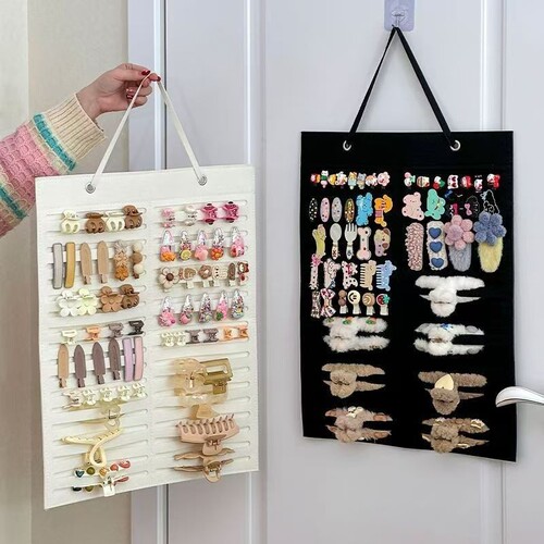 Hair clip storage wall-mounted children's hairpins and headbands large-capacity jewelry organizer hair ring clips hair accessory hanging bag