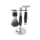 Old-fashioned manual razor badger hair foam beard brush razor holder men's shave black suit
