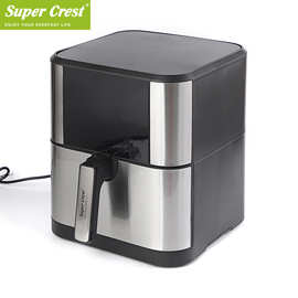Super Crest 跨境欧规家用空气炸锅 不锈钢触摸屏按键大容量双锅