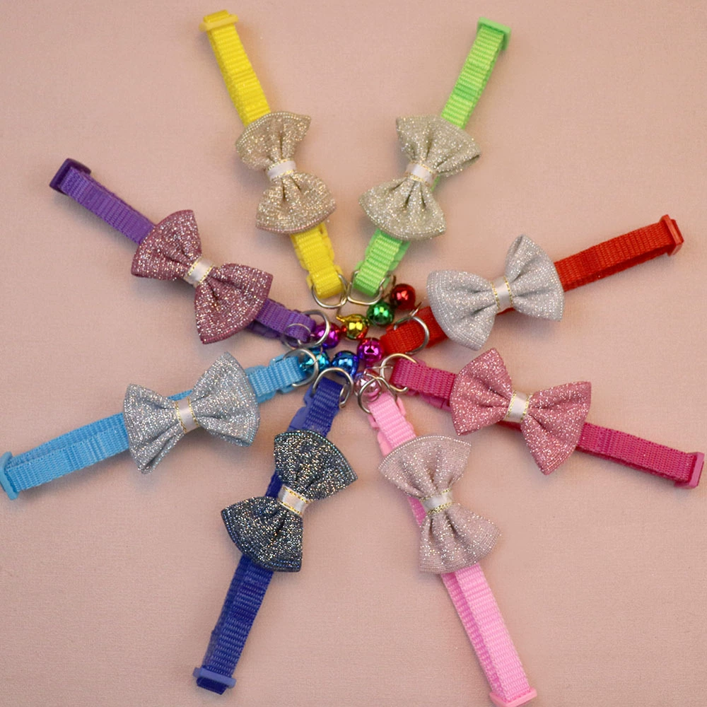 2024 новый воротник для домашних животных бант кошачий воротник милый колокольчик Регулируемый орнамент для шеи щенка