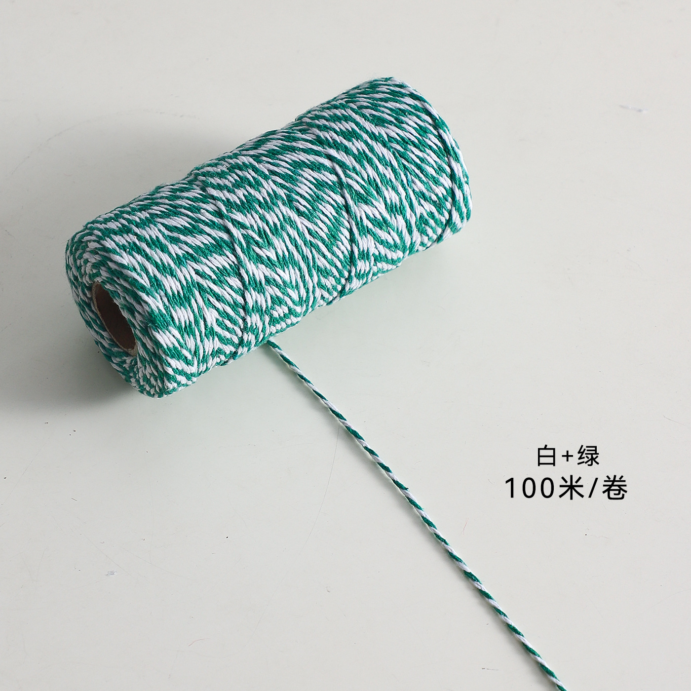 Cuerdas de algodón de dos colores de siete colores de navidad, cuerdas de regalo de embalaje de flores, flores de embalaje de regalos, florista DIY hecha a mano