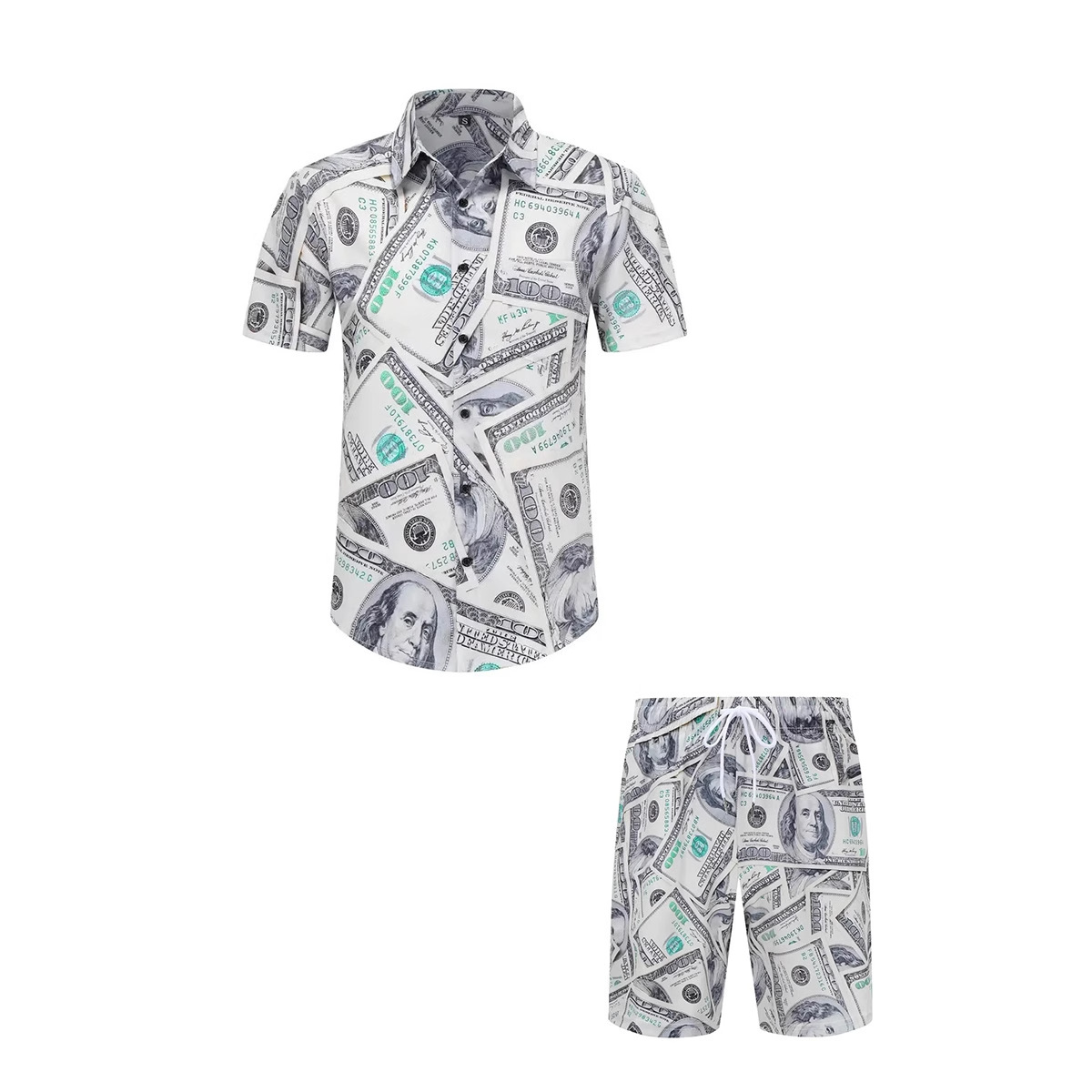 Comercio exterior europeo y americano nuevo estilo 2024 nueva tendencia de la moda tridimensional camisa de manga corta pantalones cortos traje MB1 MA1