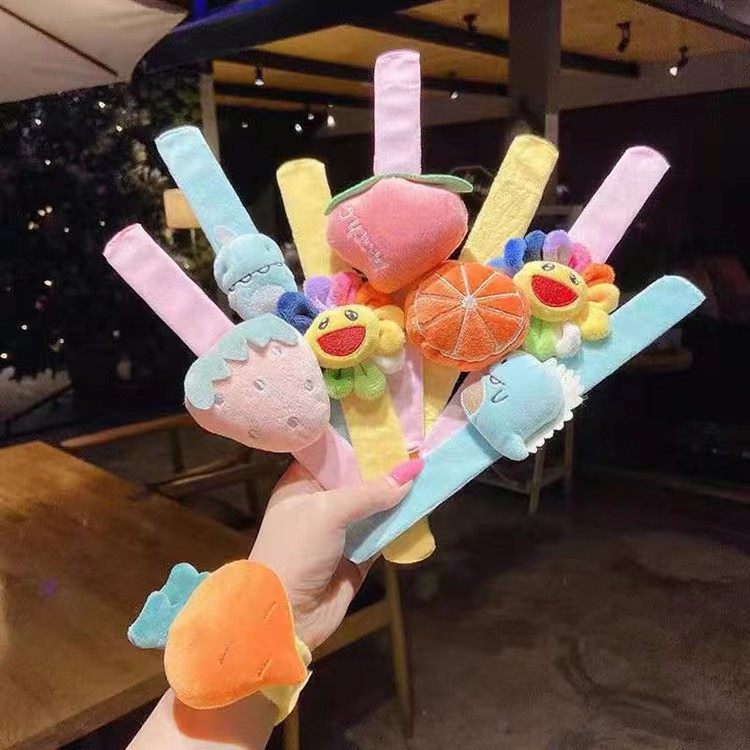 Anillo de pelusa de dibujos animados para niños muñecas de peluche pareja brazalete decoración creativa navideña joyería para el cabello regalos de boda