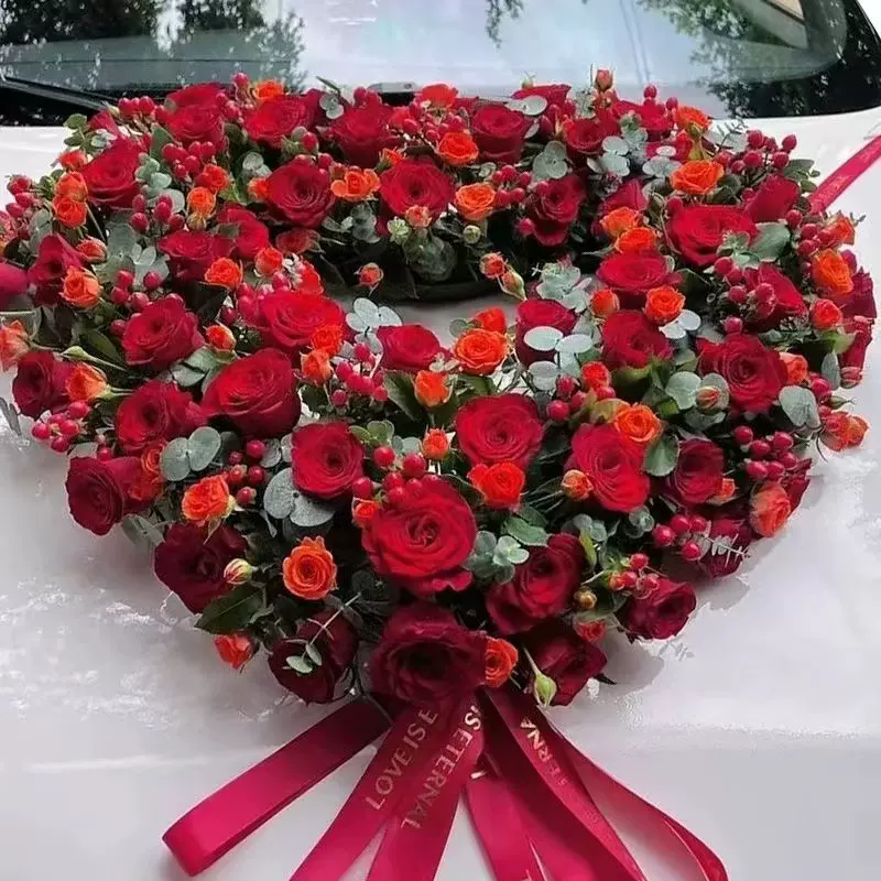 婚车装饰主车花泥吸盘婚车车队装饰婚车头花吸盘婚车花泥婚车布置