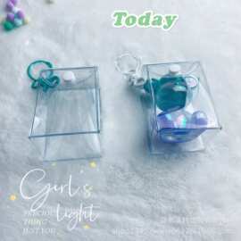 定制PVC零钱袋 透明立体袋子 盲盒收纳展示盒 小挂包钥匙包 手办