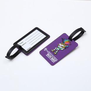 Pvc Soft Silicone Luggage Tag Badge Card Holder Customized with Pictures Cute Cartoon University Cultural Creative Technology Enterprise