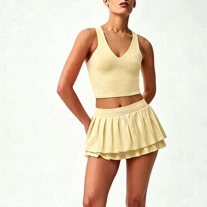 Alosco Cross-Border Amazon European and American Club Sexy Mini Skirt Tennis Skirt Set Golf Skirt Outdoor Wear Alosco Cross-Border Amazon European and American Club Sexy Mini Skirt Tennis Skirt Set Golf Skirt Outdoor Wear