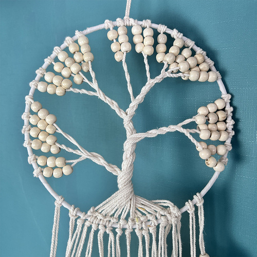 Handwoven dream catcher pendant wooden beads tree of life pendant aerial pendant cross-border exclusive for foreign trade
