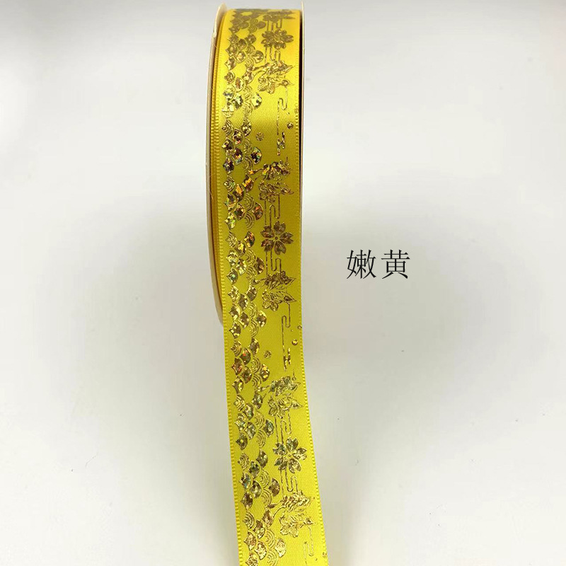 2,5 cm NUEVO LÁSER gilding xiangyun Tiangong barra bandeja hecha a mano cinta caja de regalo embalaje cinta directa de la fábrica