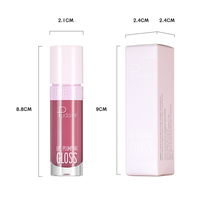 Pudaier Lip Glaze Ginger Lip Gloss Moisturizing Lip Gloss Lipstick Non Fading Non Stick Cup_voghion.com